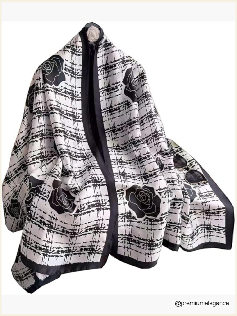 Oversized Luxury Silk Scarf Long Lightweight Fashion Shawl Wrap
